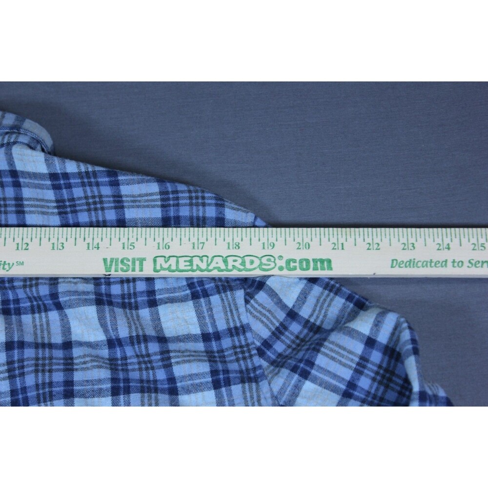 Johnnie-O Hangin Out Shirt Mens Large Blue Plaid Button Down Flannel Sz M - Picture 4 of 10